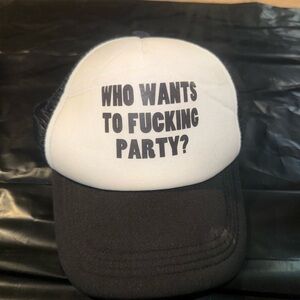 Black and White Party Trucker Hat